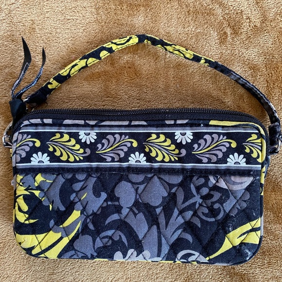 Vera Bradley Black/Yellow Wristlet - Picture 2 of 6